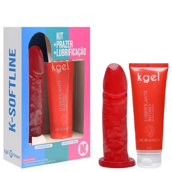 Kit K-Softline Lubrificante + Pênis De Borracha Kgel - Imagem 3