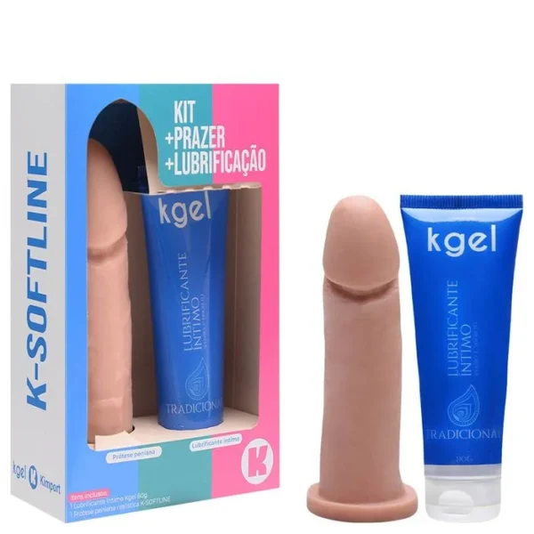Kit K-Softline Lubrificante + Pênis De Borracha Kgel - Imagem 2