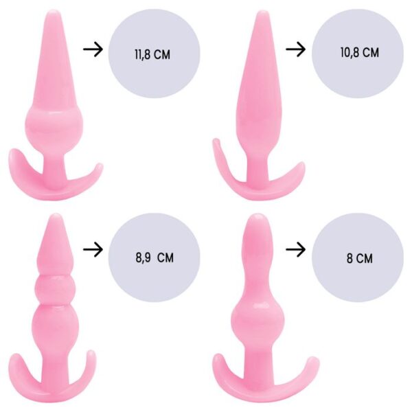 Kit Plug Anal Silicone 4 Unidades Sexy Import - Imagem 2