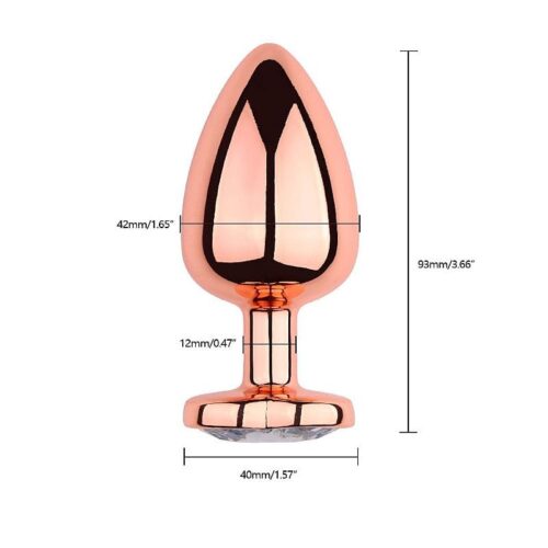 Plug Anal em Aço Rosé Formato de Coração - G